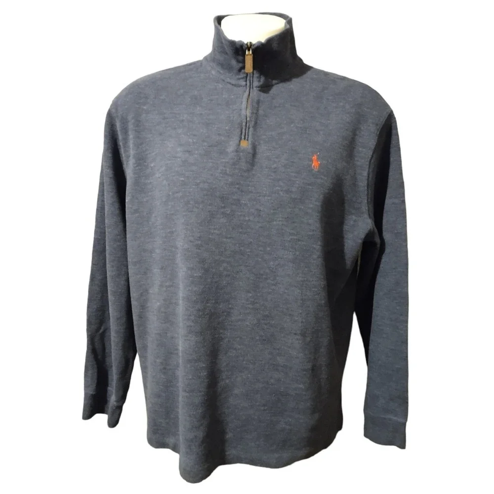Polo Ralph Lauren Quarter Zip XL Blue‎ Excellent Y2K Retro Streetwear Norm Core